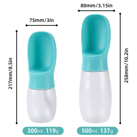 Tragbare Hunde-Trinkflasche mit integriertem Napf – 500ml – 300ml - Auslaufsicher & BPA-frei