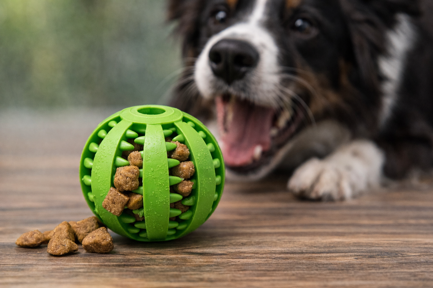 🐶🐱 Spielball aus Gummi – Bissfestes Intelligenzspielzeug mit Leckerli-Spender & Zahnpflege