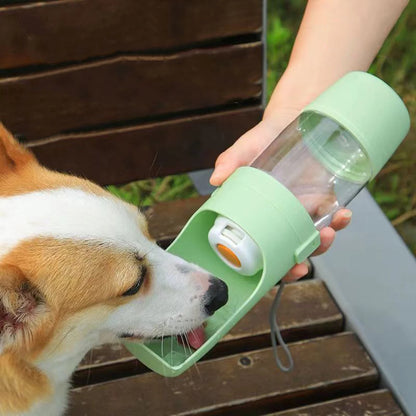 🐶2-in-1 Reise-Trinkflasche mit Futterbehälter – Portabler Napf für Hunde & Katzen
